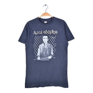 80s アリスクーパー USA製 ヴィンテージTシャツ ロックTシャツ ALICE COOPER ブラック ヘインズ メンズM 古着 @AAB1436