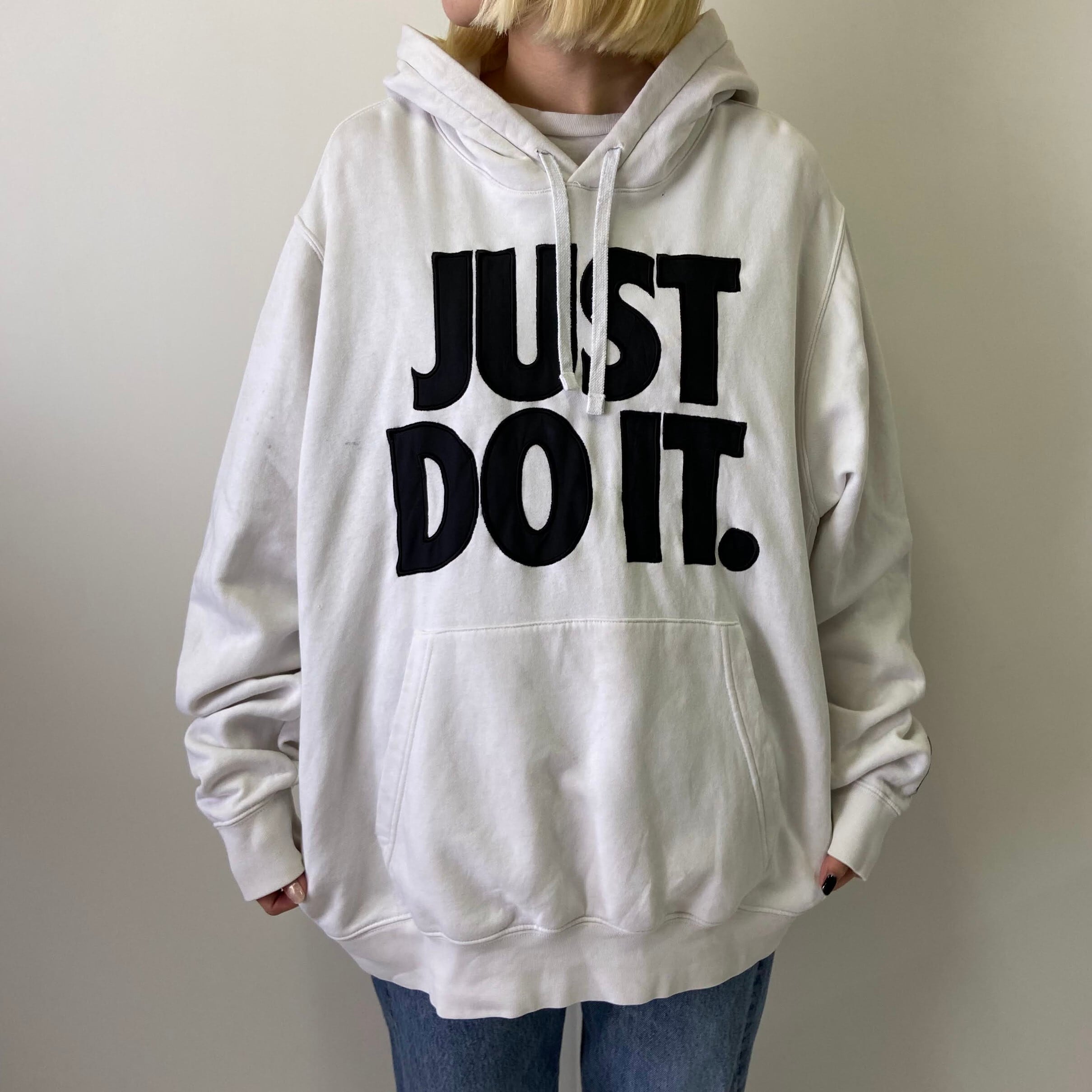 訳あり特価 NIKE ナイキ JUST DO IT ロゴ刺繍 プルオーバーパーカー 
