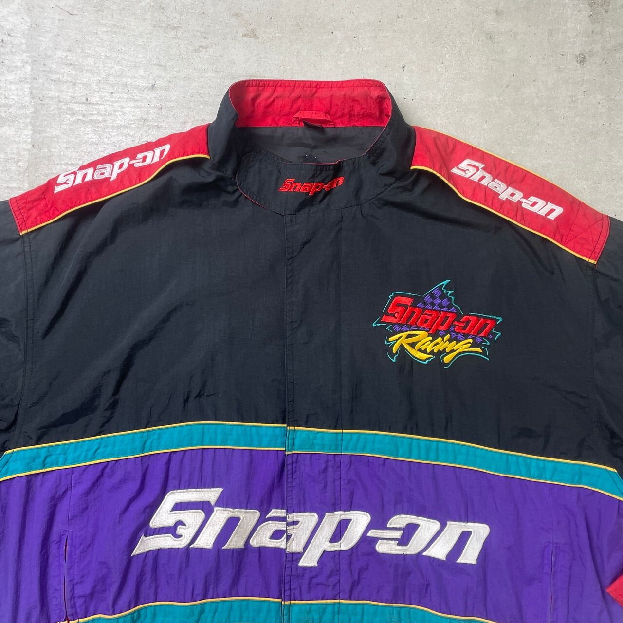 SNAP-ON 企業ロゴ 刺繍 ナイロン レーシングジャケット メンズXXL相当 