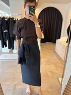 BORDERS at BALCONY RIBBON MIDI SKIRT ボーダーズアットバルコニー　リボンミディスカート