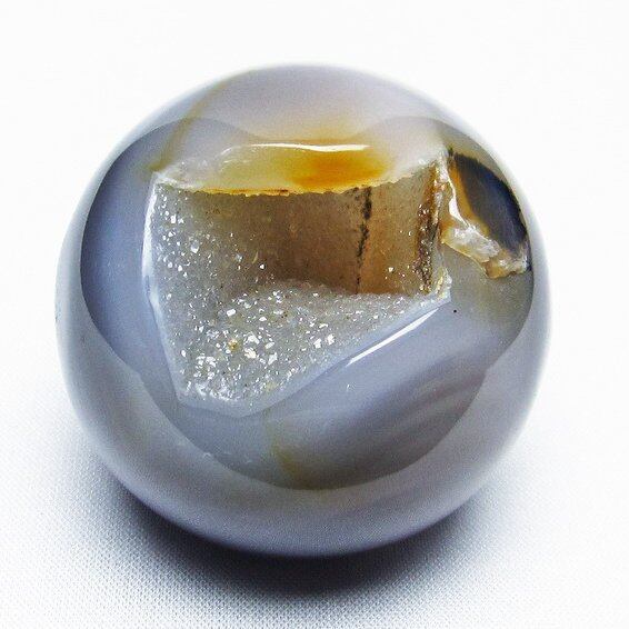 アゲート 笑口丸玉 ジオード スフィア 丸玉 一点物 141-5086