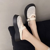 メッシュ素材 厚底 サンダル  90018