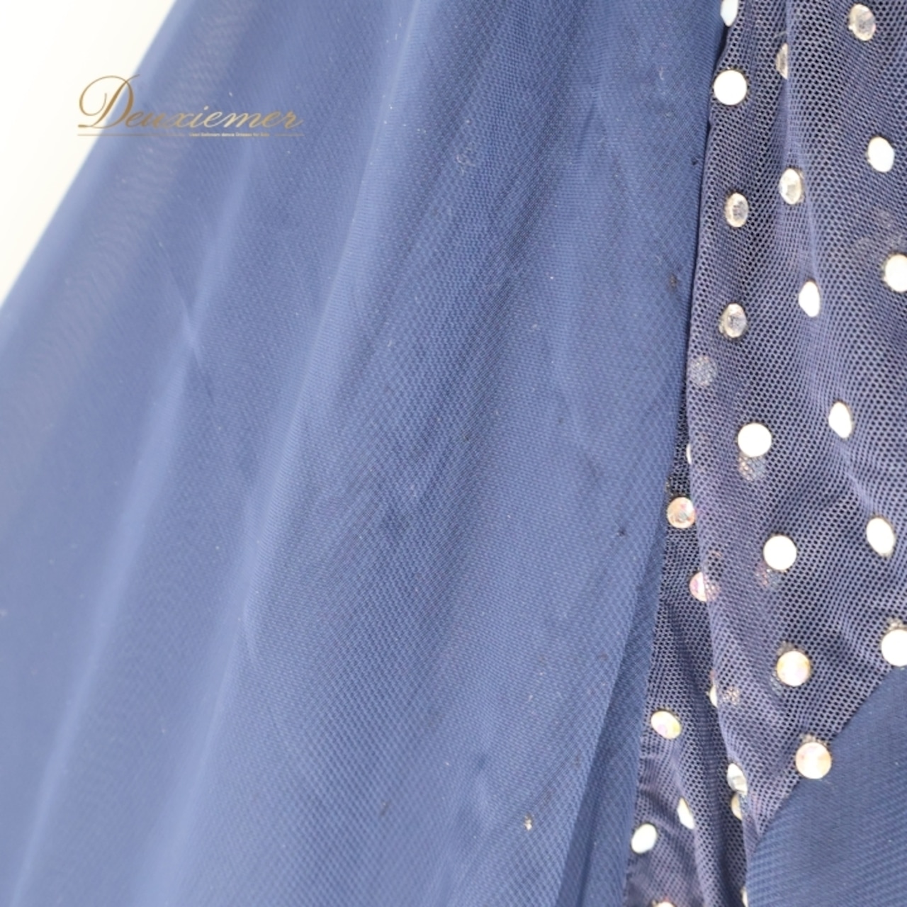 社交ダンス 衣装 タカダンス TAKADANCE スタンダードドレス ワンピース ドレス ネイビー 紺 デモ 競技 フリル レース 上品 かわいい 白 ネイビー系 大人 レディース ドレスアップ おしゃれ パーティ フェミニン