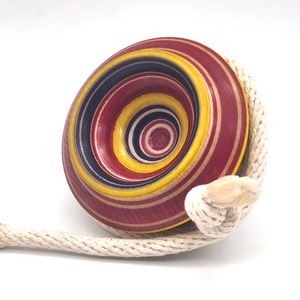 津軽ゴマ・ずぐり・皿ずぐり・2.5寸・赤・雪上独楽・伝統工芸・郷土玩具・No.260204-07・梱包サイズ60