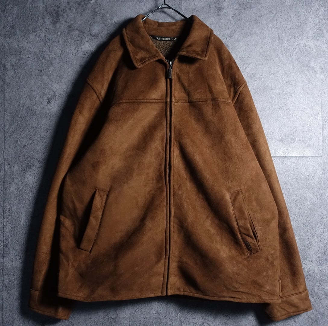 “WEATHERPROOF” Brown Zip Faux Mouton jacket