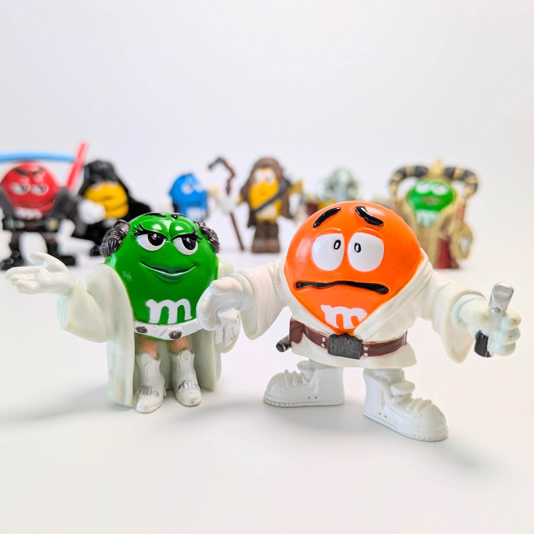 ☆ VINTAGE2005 ☆送料無料!【 STARWARS & m&m's】 PVCフィギュア 8Pセット / スターウォーズ エムアンドエムズ〚アメリカン雑貨 アメトイ〛