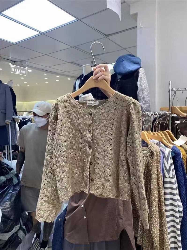 針抜きカーディガン