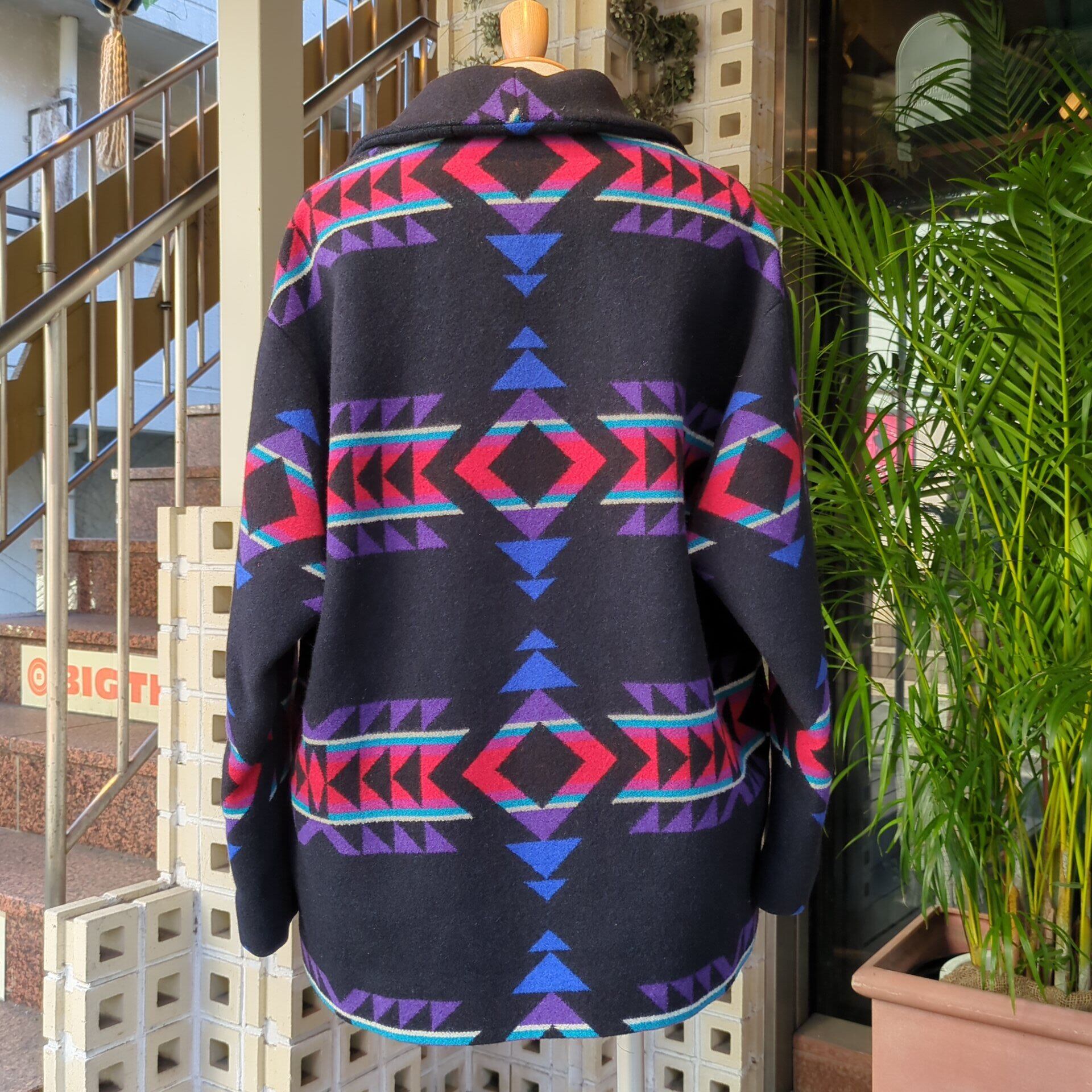 80〜90's “PENDLETON by knock abouts” “Native pattern” Wool jacket