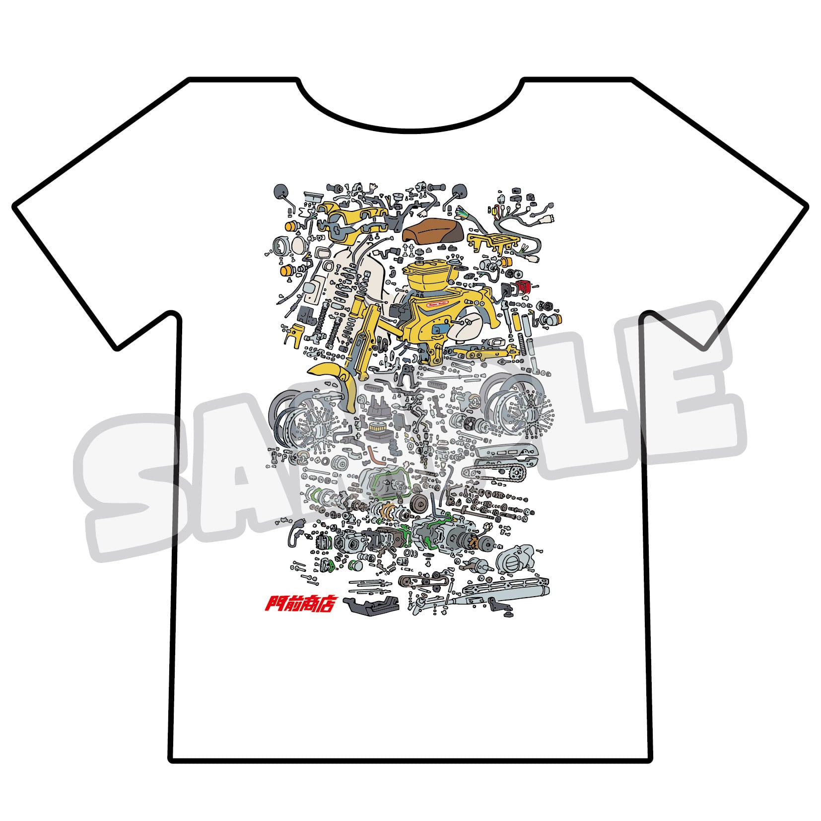 リトルカブ分解Tシャツ | 門前商店