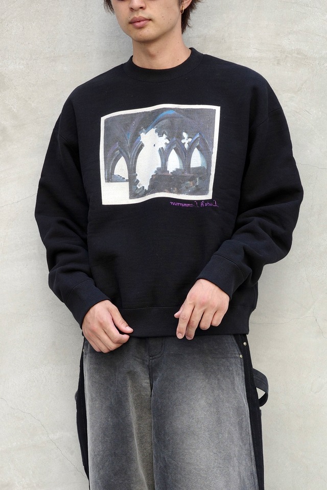 KHOKI 【Printed sweat shirt  -Black-】