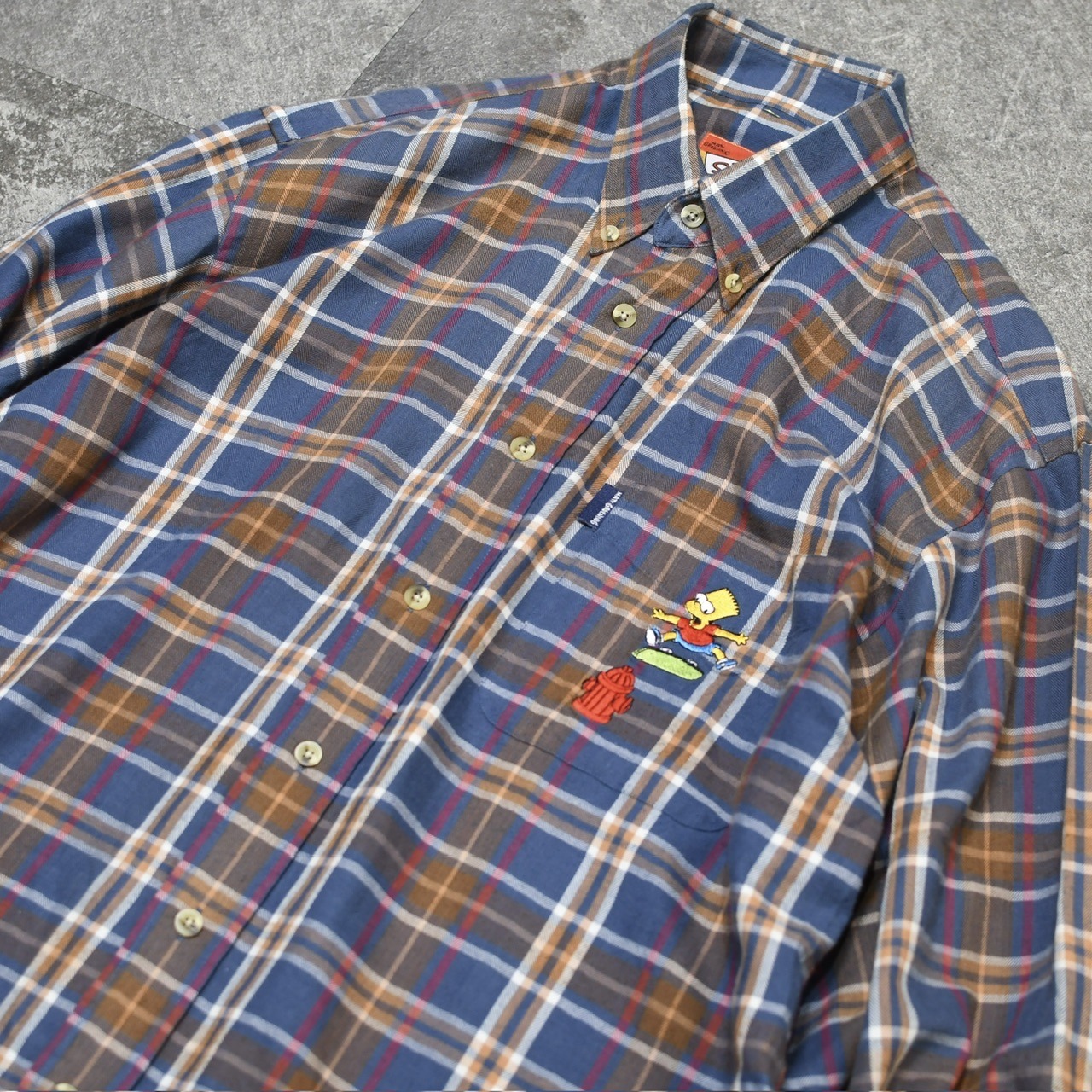 The simpsons check button down shirt