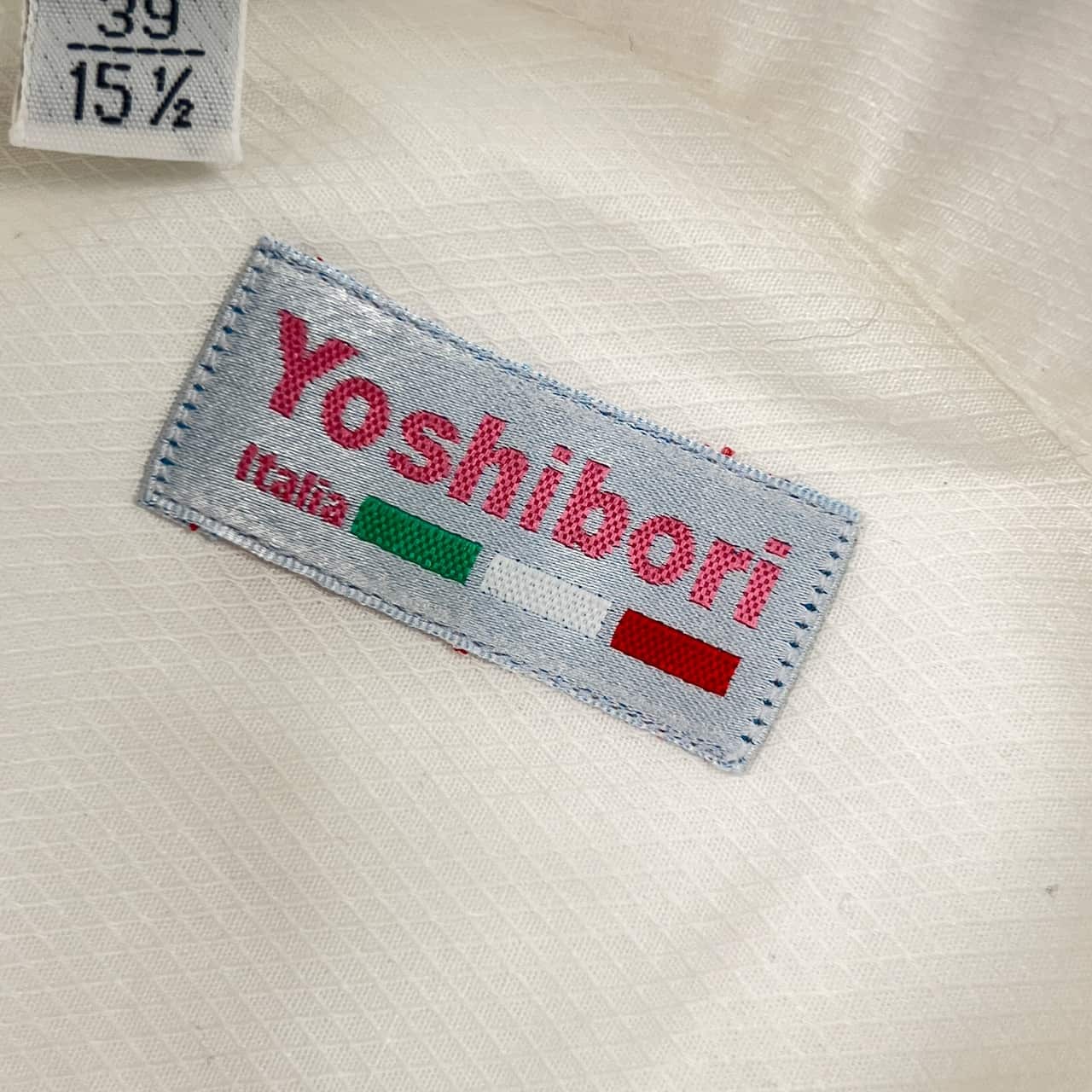 イタリア製 Yoshibori ヨシボリ 比翼 長袖 ワイシャツ ドレスシャツ 39/15½, /ホワイト メンズ