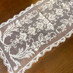 テーブルセンター　レース　生成り色 刺繍　フランス蚤の市 12CLda18