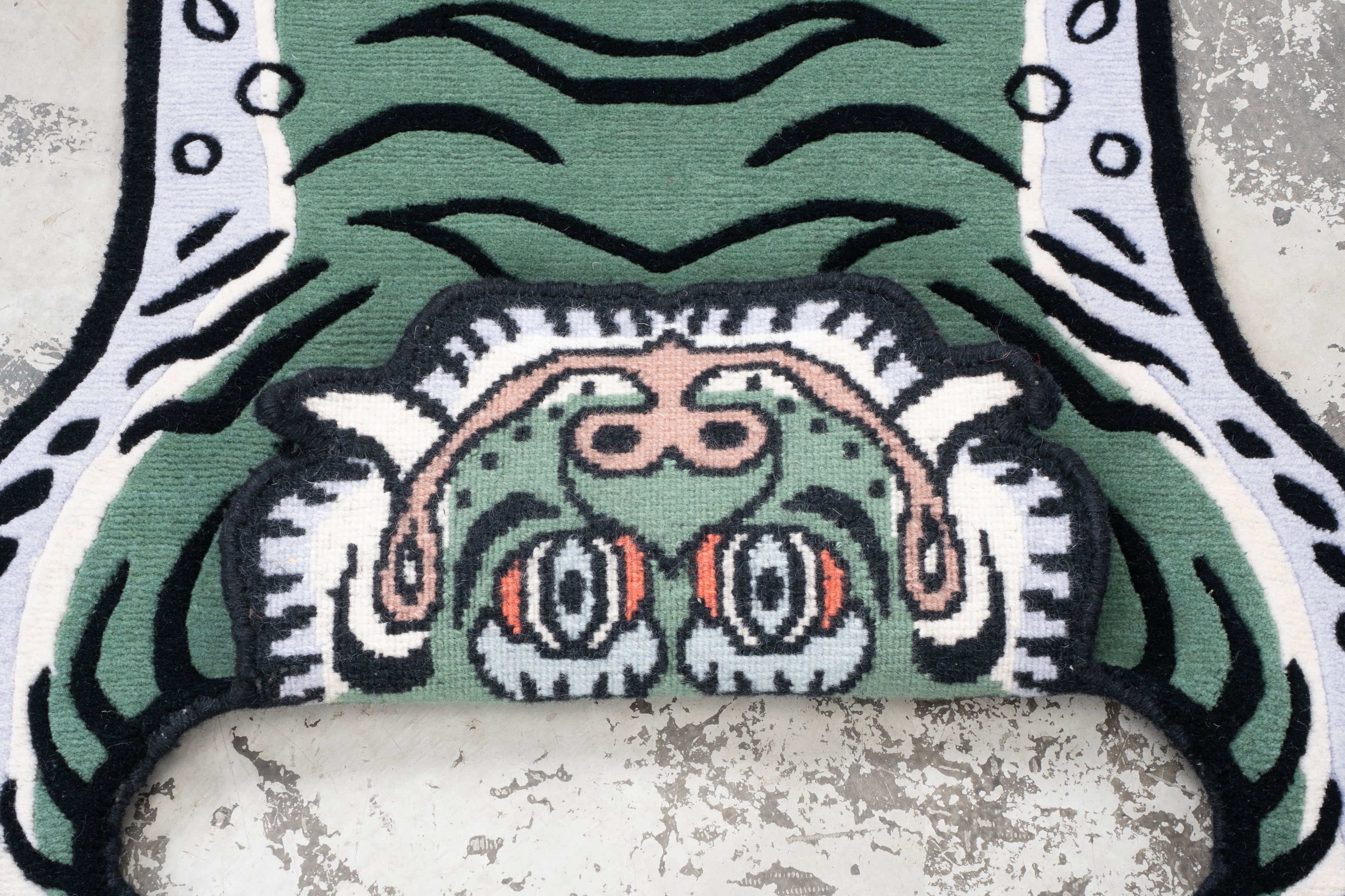 Tibetan Tiger Rug 《Sサイズ•ウール・オリジナル2・フォレストグリーン462》チベタンタイガーラグ | Pay ID