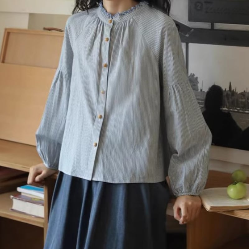 ストライプデザインカラーシャツ M0698