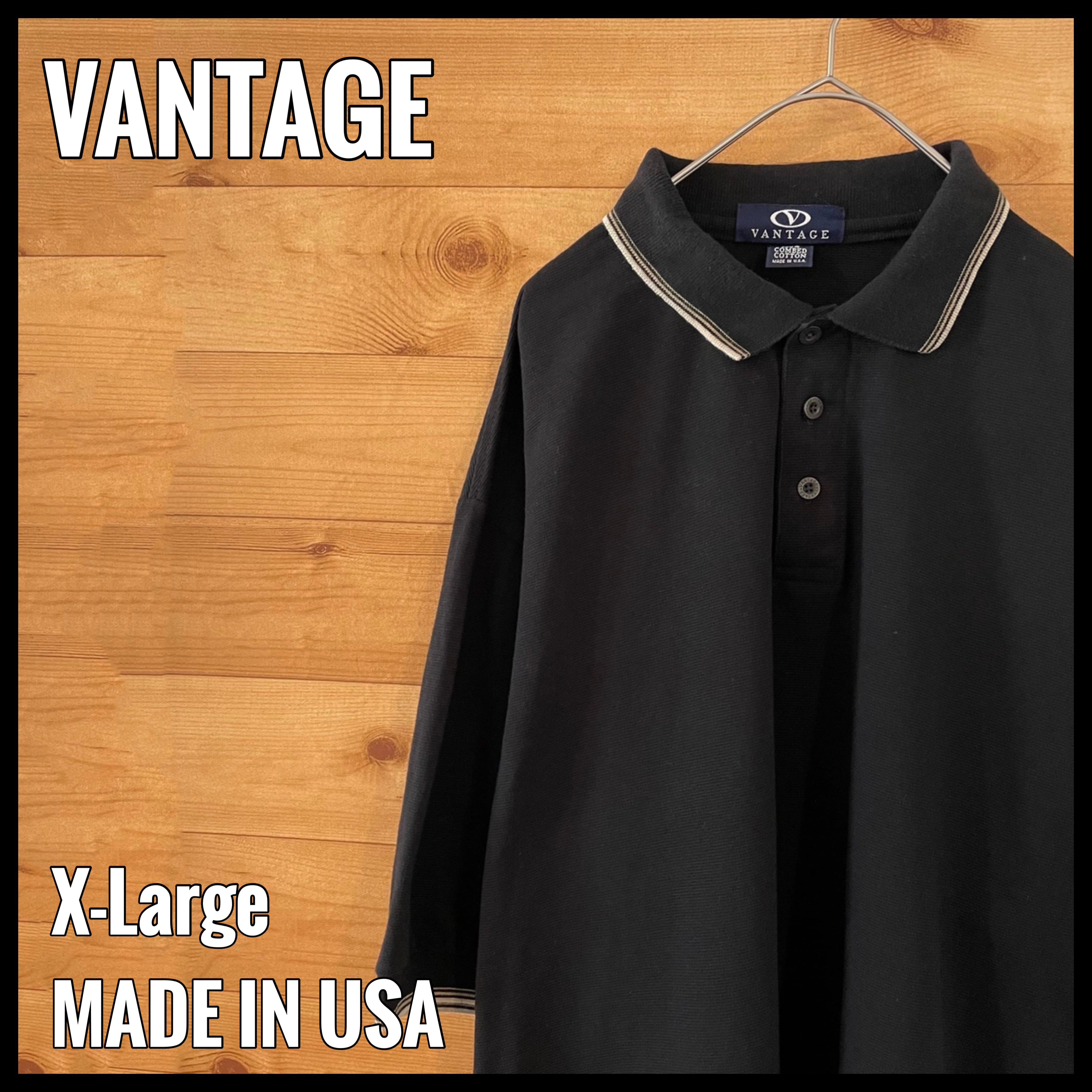 VANTAGE】USA製 XL ビッグサイズ ポロシャツ 企業系 刺繍ロゴ