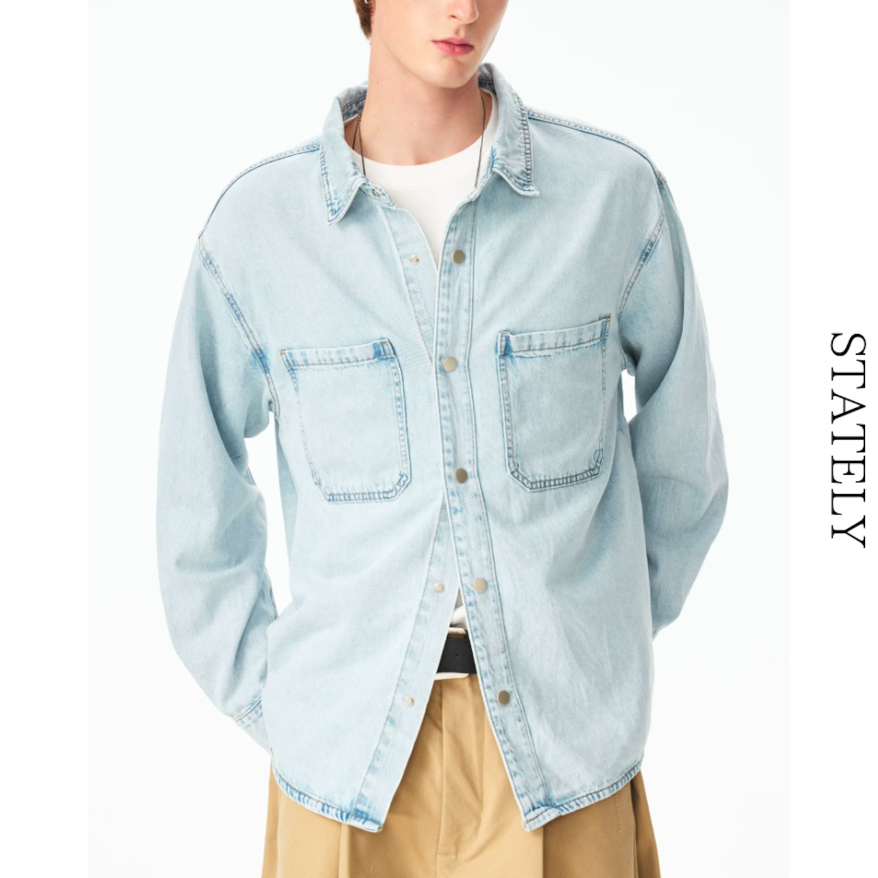 Ice Denim ライトウォッシュシャツ_T43・画像2