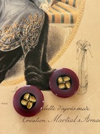 Japanese Vintage ボタン ワインレッド×ゴールド 20mm プラスチックボタン 昭和レトロ アクセサリーパーツ 装飾材 カルトナージュ