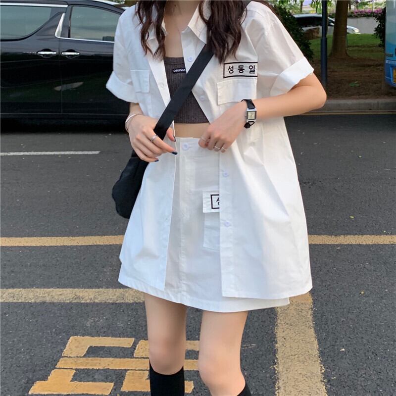 スカート サマーショートシャツ トップス ストリート 夏物 1号婦人38967856612