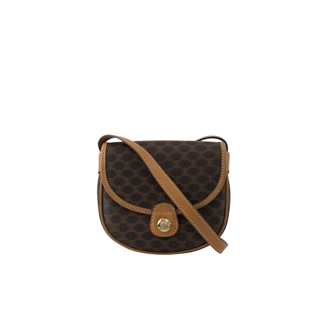 CELINE セリーヌ マカダム ショルダーバッグ ブラウン トリオンフ PVC ミニバッグ vintage ヴィンテージ オールド mfvtfa