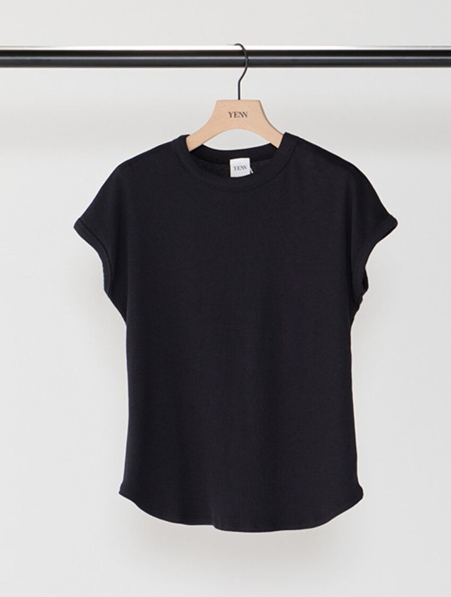 570.YENN / イエン　SHORT SLEEVE RIB TEE(ブラック、オフホワイト、ピンク)　Y261-81025