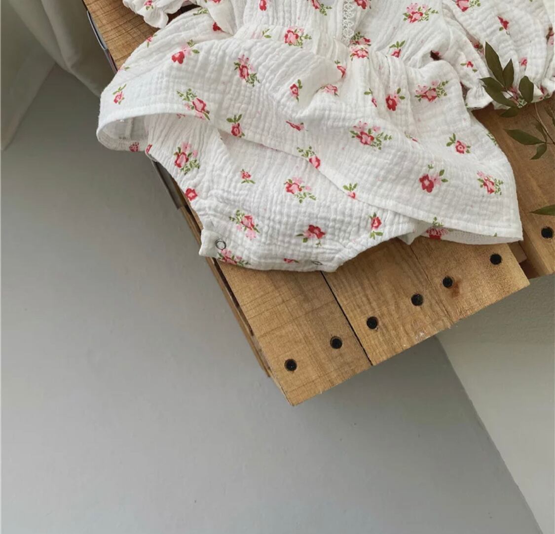 花柄コットンロンパース》》》》ベビー 海外子供服 プチプラ ナチュラル 女の子