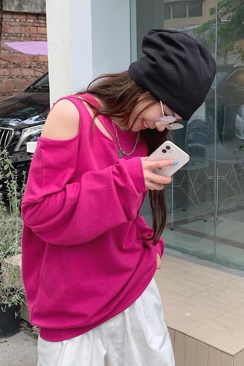 ルーズスタイルセーター オータムカラートップス コート ロング 秋物 オフショルダー モンロー12967267930