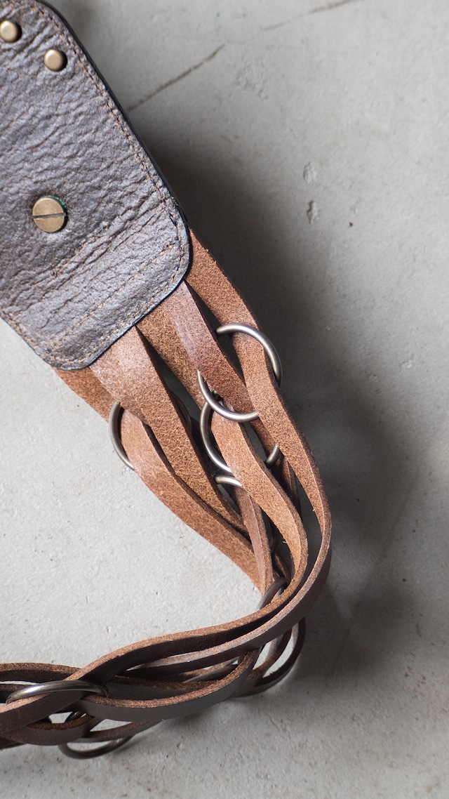 "Gabardine K.T" used Leather mesh belt