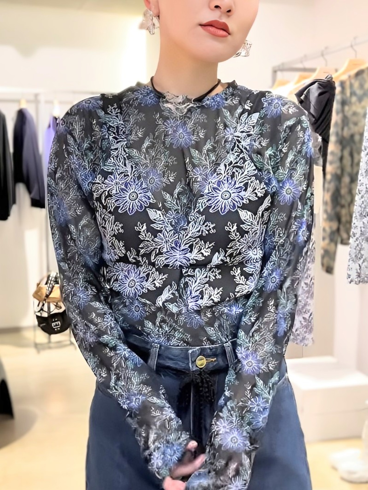 25SS】FUMIE TANAKA フミエタナカ /sheer print longT
