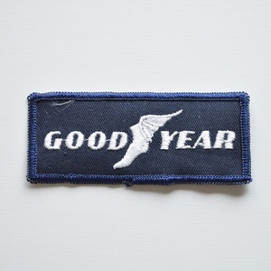 70s 80s GOODYEAR グッドイヤー ワッペン ネイビー白 デッドストック