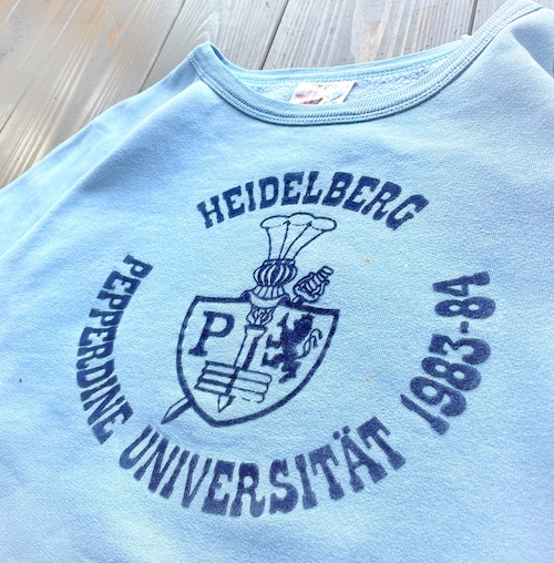 80s  TiLT〝 PEPPARDAIN UNIVERSITY〟 Felt print  Sweat  Shirt  / Made in France