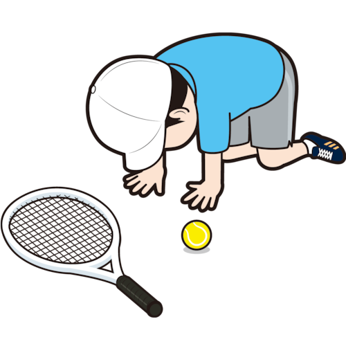 挫折する男性テニスプレーヤー