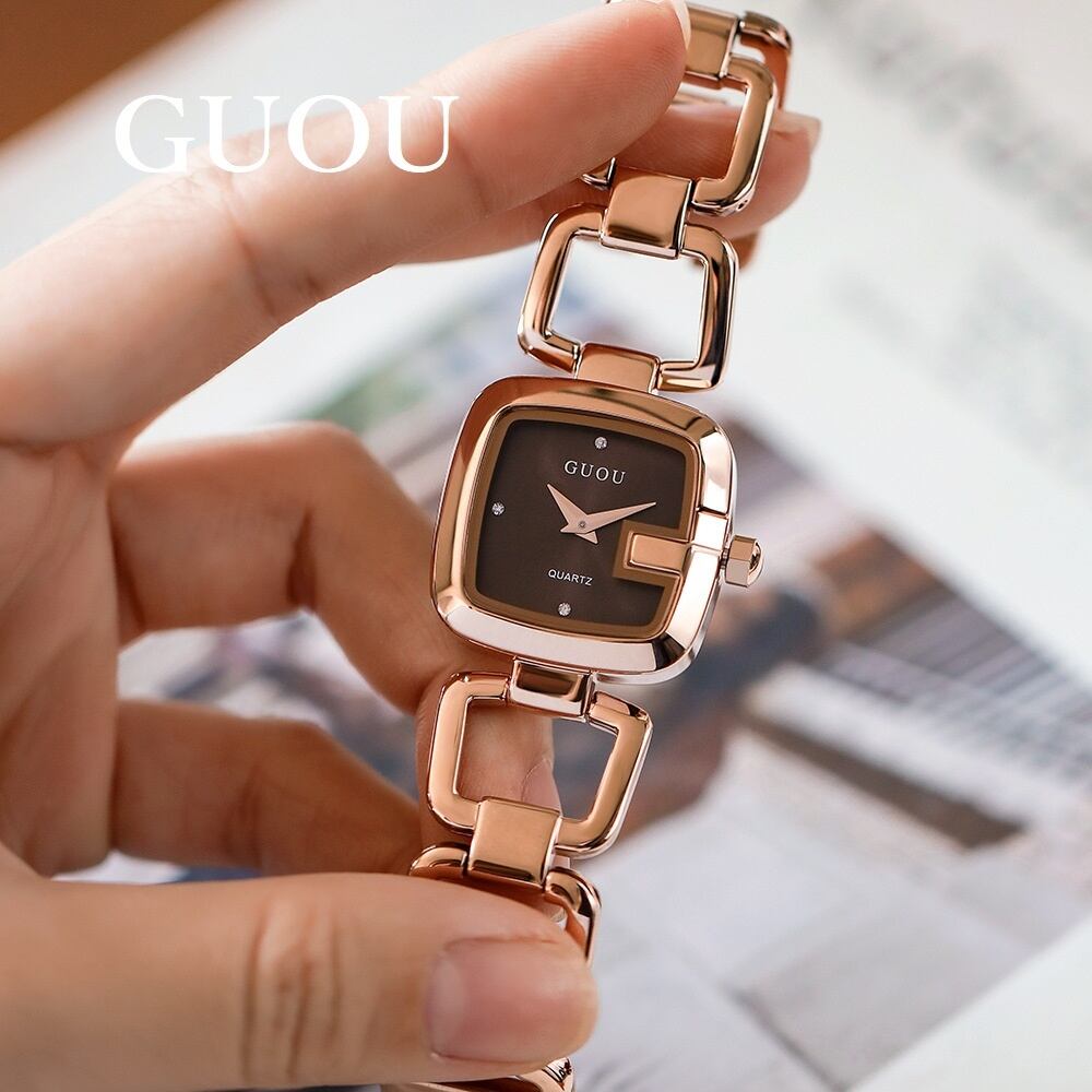 GUOU レディース腕時計 女性用 腕時計 時計 ウォッチ ラインストーン石