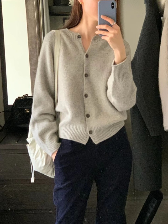 (OUNCE) raccoon  cashmere cardigan / 5color