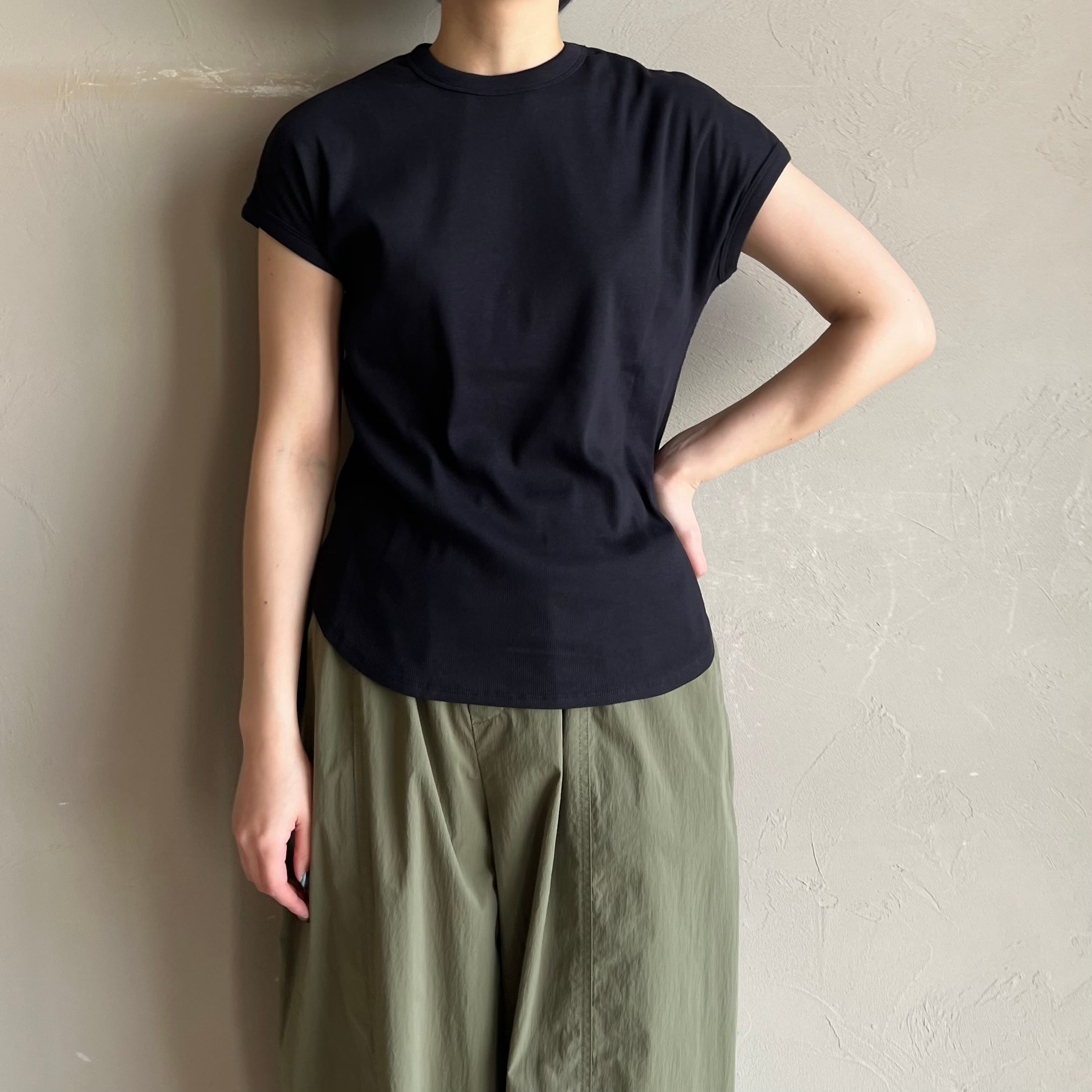完売品　YENN スリーブバルーンTシャツ PINKのみ再入荷！【 YENN 】ショートスリーブリブT | valance 福井