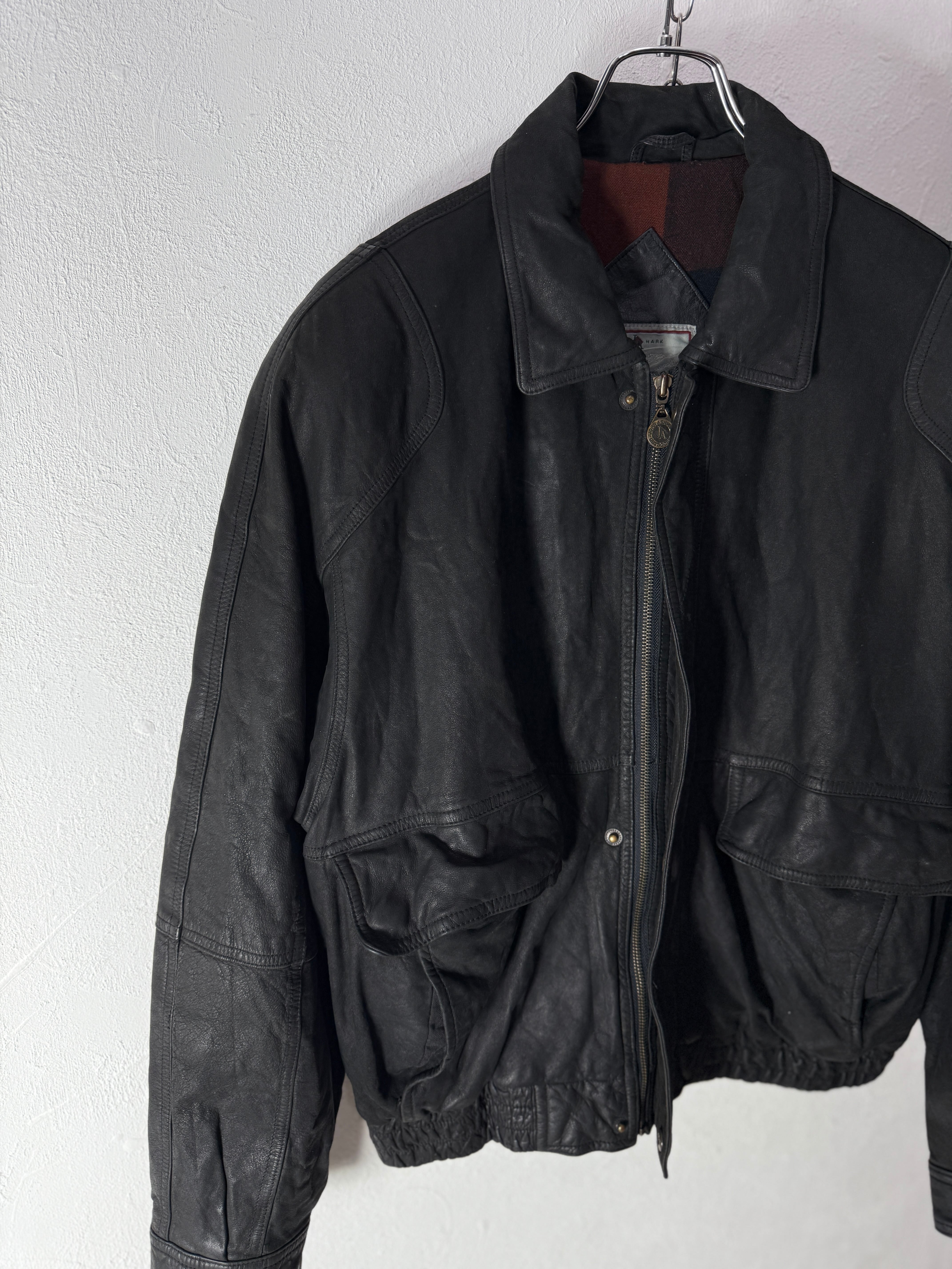 90's “JOHN ASHFORD” Leather Jacket – Dark Minimal | SISON