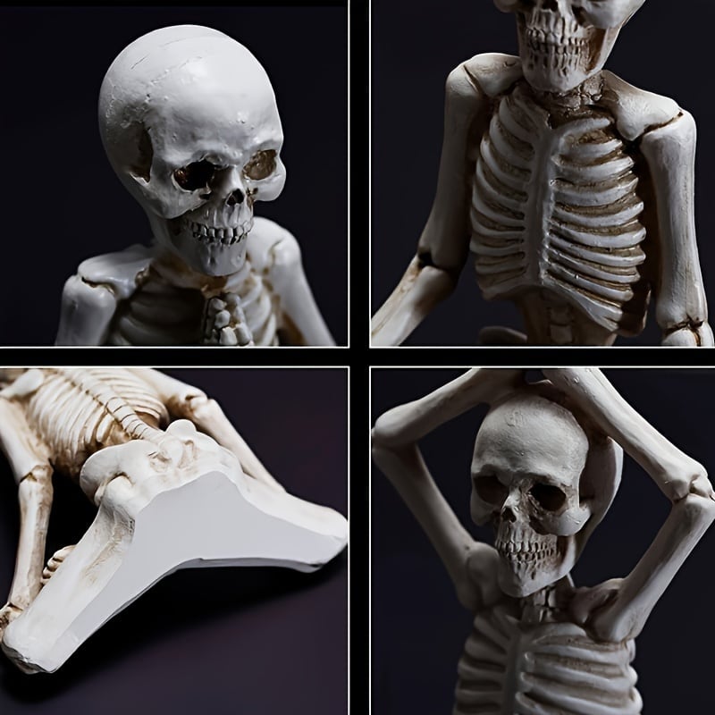 ヨガポーズスカルオブジェ 置物 3体セット 骸骨 ホワイト ブラック