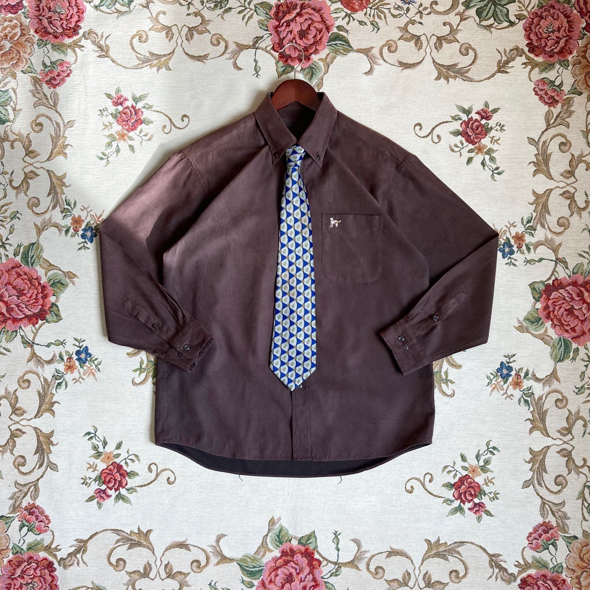 faux suede shirt & necktie【set】