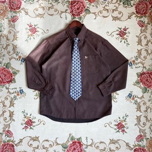 faux suede shirt & necktie【set】