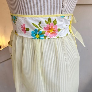 50's 60's yellow organdy apron