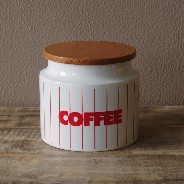 HORNSEA ホーンジー 赤 ストライプ キャニスター COFFEE コーヒー 11cm 