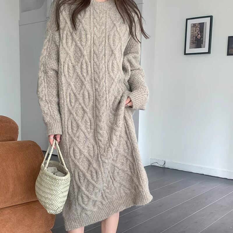 Round neck knit one piece 3colors RW0243