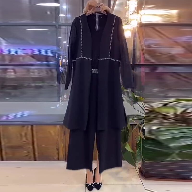 プラスサイズの女性の2020年の新しい秋の脂肪mmミドル丈のチョッキTシャツ薄いスリーピーススーツの女性のパンツ ミックスインファッション23418067194