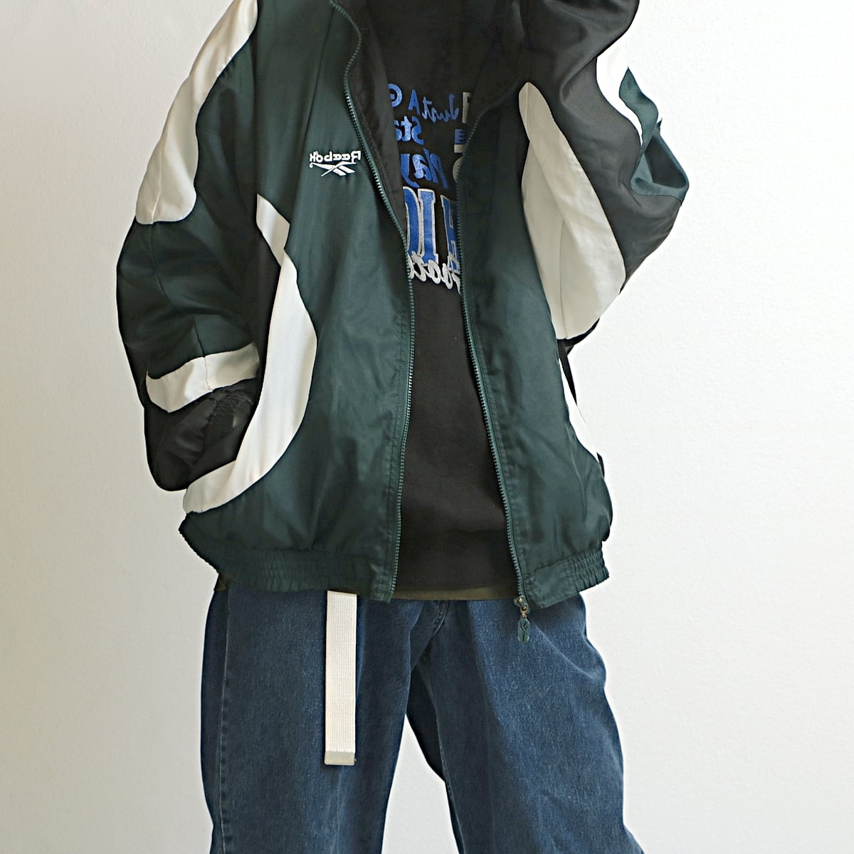 90s Reebok リーボック 3カラー ナイロン スポーツ ジャケット 古着 used