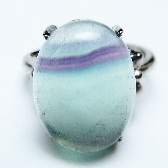 フローライト リング 蛍石 指輪 フリーサイズ 14号 一点物 メール便可 [M便 1/20] 115-7059