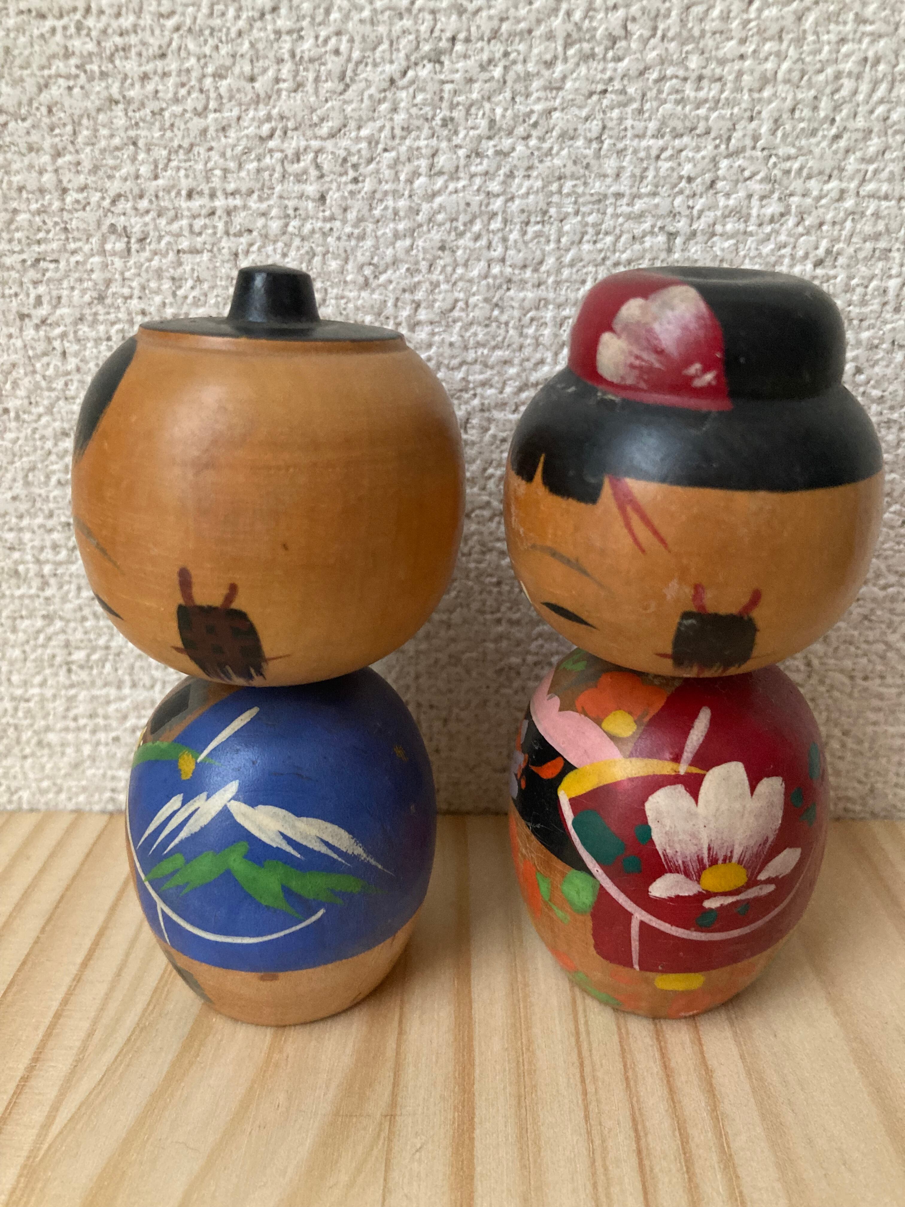 民藝品】【工芸品】こけし kokeshi 夫婦 ペア セット vintage | 古着の