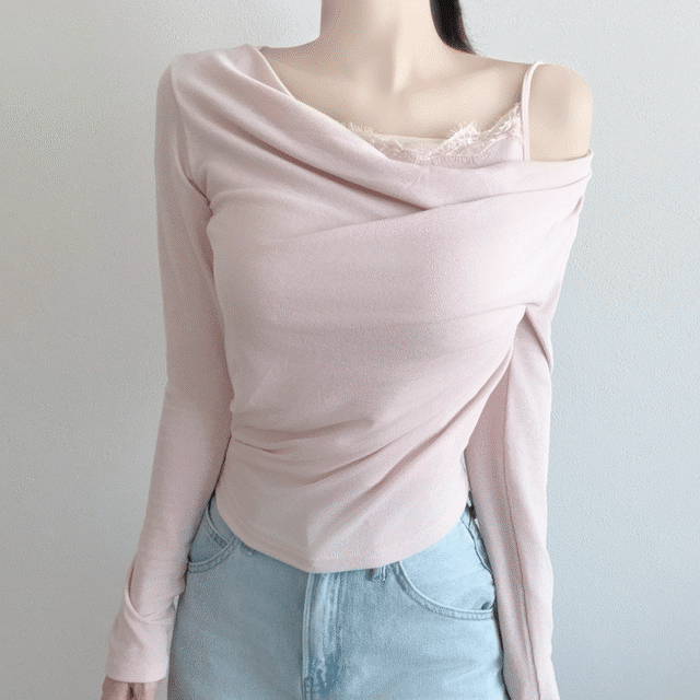 華奢見え3way Drape Tops