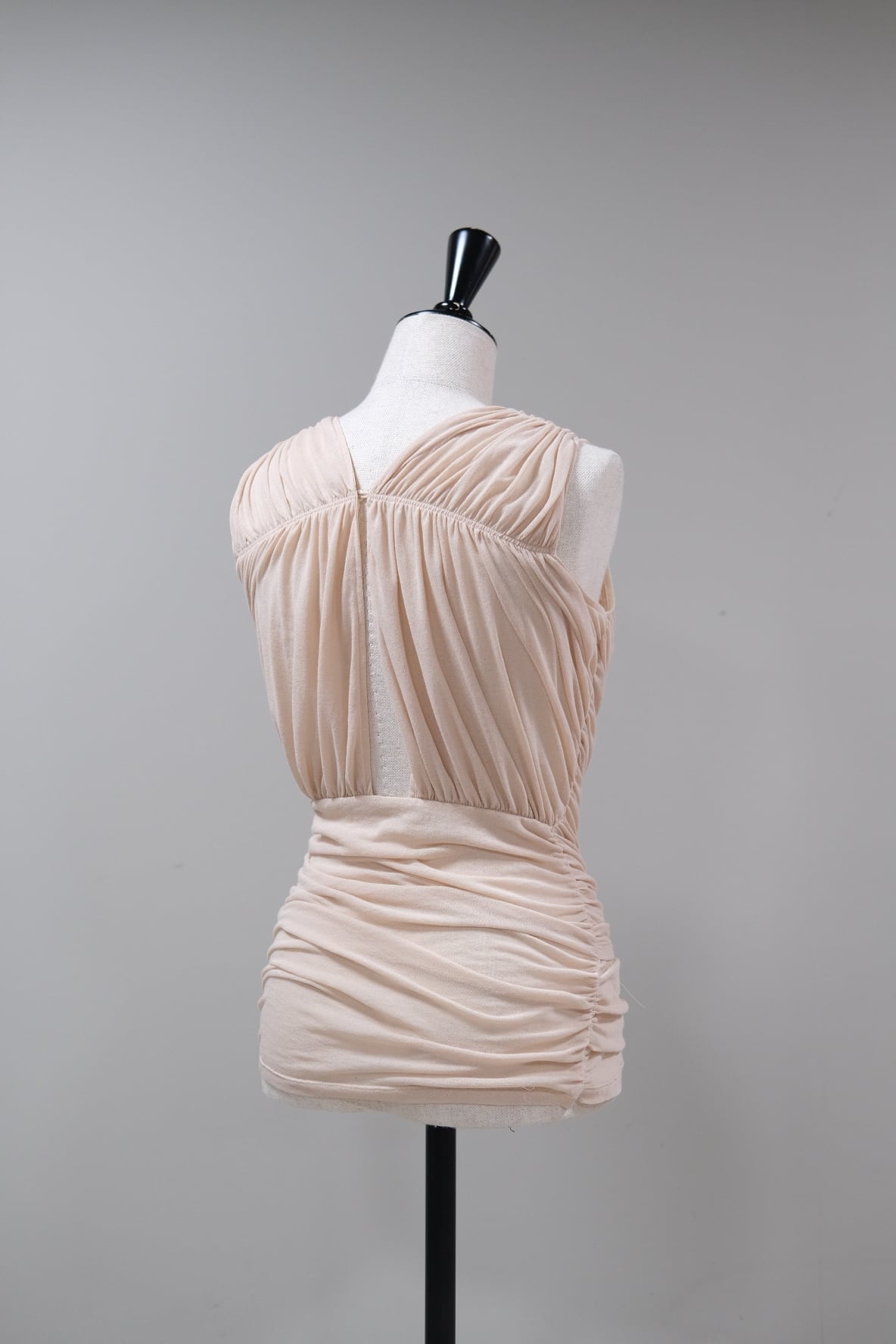 FETICO】SHEER GATHERED SLEEVELESS TOP -Beige- | loop