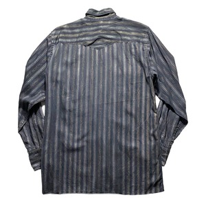 vintage 1960’s~70’s lurex stripe black cotton western shirt