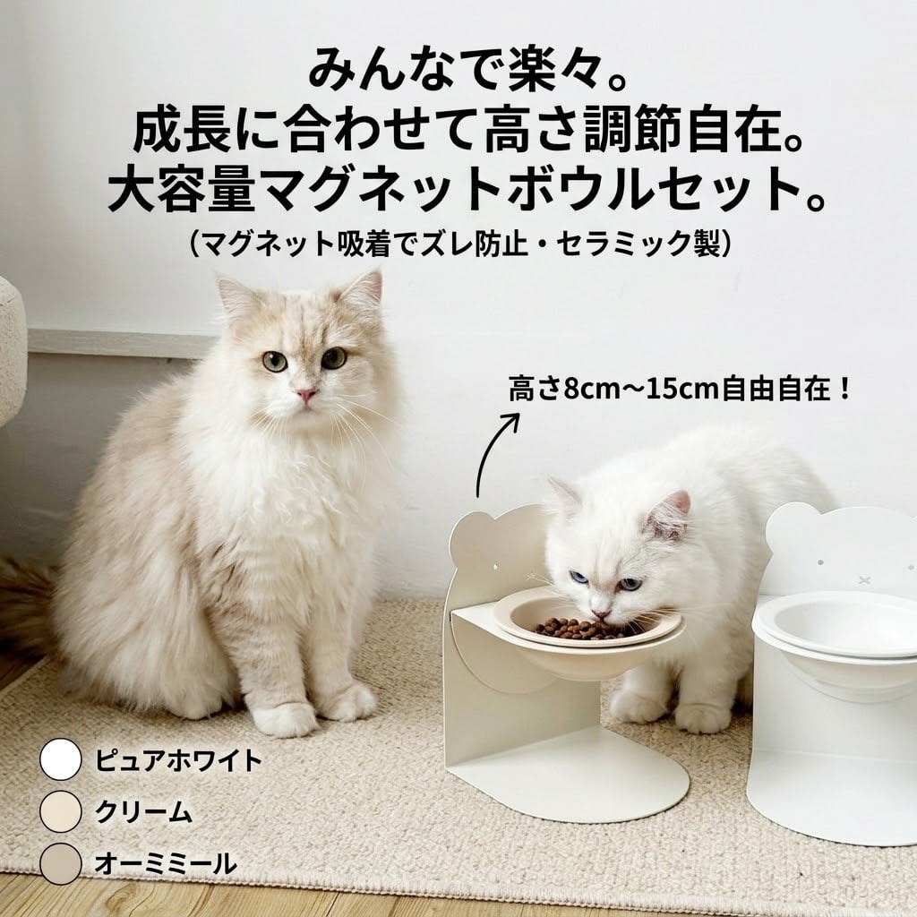 ダブル食器台】ペット用 フードボウル 陶器製 犬 猫 餌入れ 水入れ